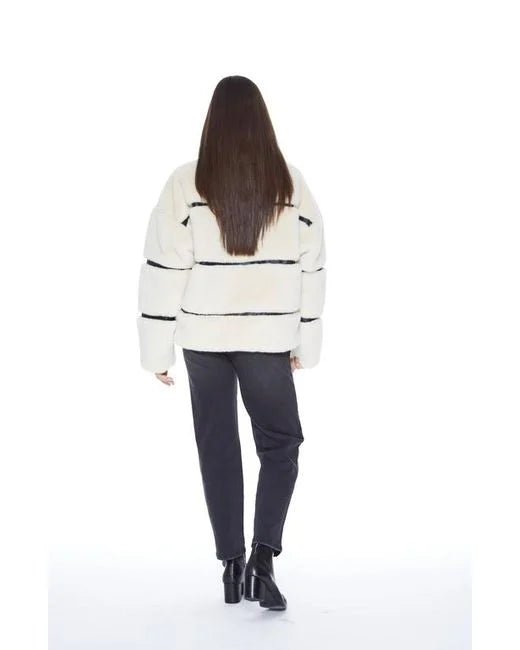 buy blue revival Vanilla Bean Mob Wife Unreal Leather Fur Jacket