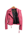 Womens Barbie Doll Pink Leather Jacket Zing Apparel
