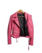 Womens Barbie Doll Pink Leather Jacket Zing Apparel