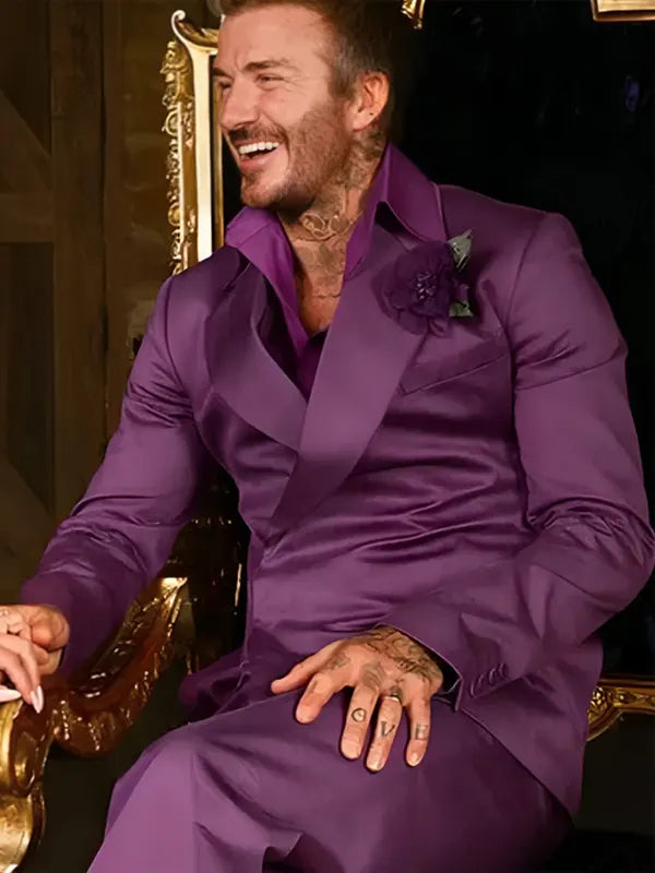 David Beckham Purple Suit