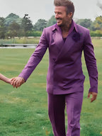 David Beckham Purple Suit