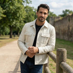 Urban Slim Fit 4-Pocket Leather Utility Jacket
