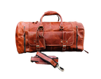 Handmade Travel Leather Duffle Bag, Brown Zing Apparel