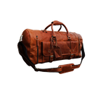 Handmade Travel Leather Duffle Bag, Brown Zing Apparel