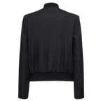 Zipper Cotton Bomber Jacket Women, Black Zing Apparel