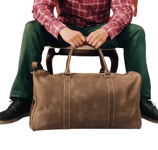 Crazy Horse Genuine Duffle Bag, Brown Zing Apparel