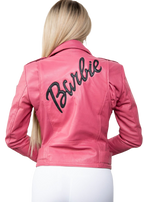 Halloween Jacket - Barbie Girl Pink Leather Jacket  Back Look