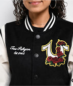 True Religion Varsity Jacket Black And Gold - Embroidery