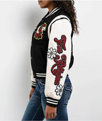 True Religion Varsity Jacket Black And Gold - Embroidery