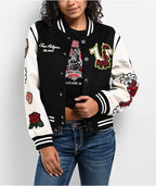 True Religion Varsity Jacket Black And Gold - Embroidery