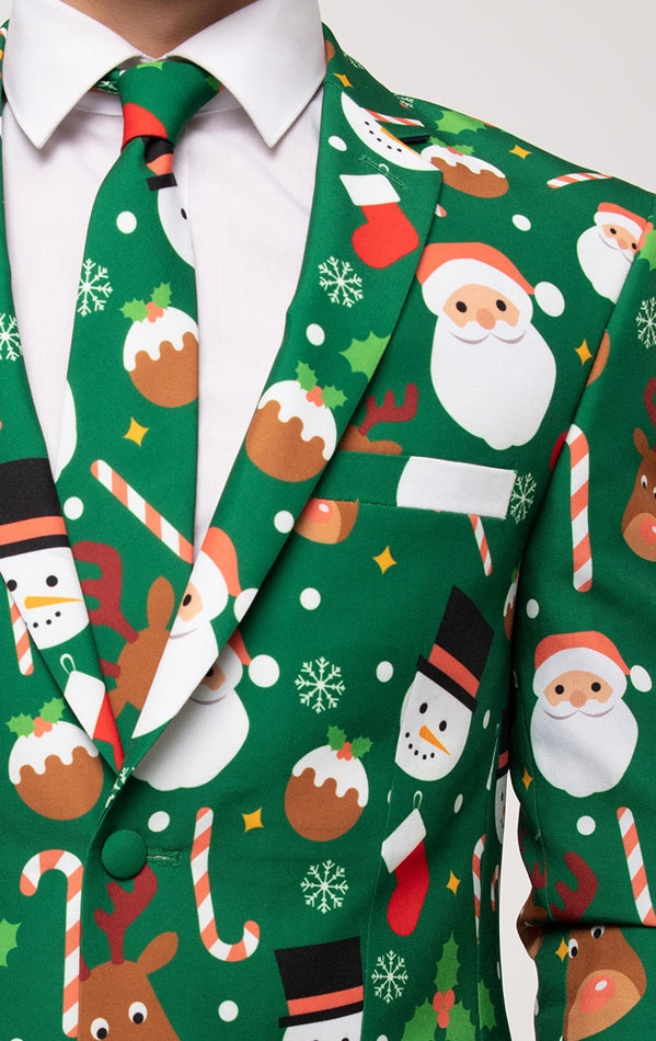 Christmas Santa Green Suit
