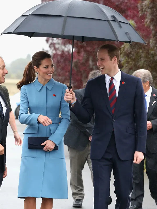 Kate Middleton Blue Alexander Mcqueen Coat