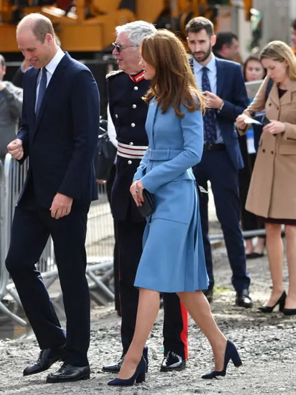 Kate Middleton Blue Alexander Mcqueen Coat