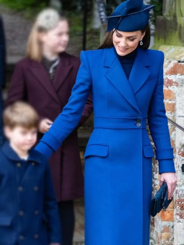 Kate Middleton Blue Alexander Mcqueen Coat