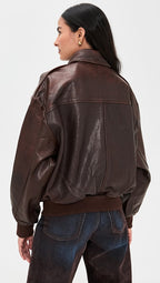 LAMARQUE Trevanna Leather Bomber Jacket