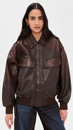 LAMARQUE Trevanna Leather Bomber Jacket