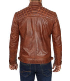 Johnson Quilted Leather Biker Jacket Men Zing Apparel