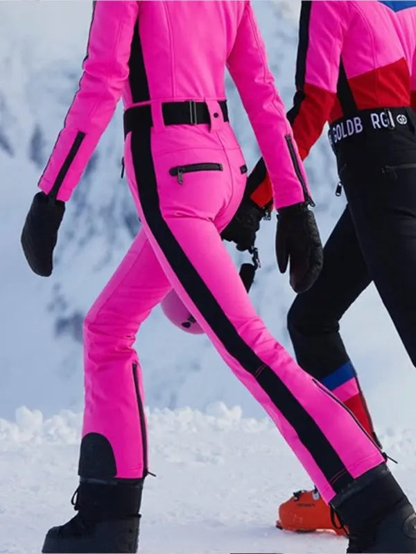 Lindsay Lohan Pink Ski Suit