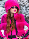 Lindsay Lohan Pink Ski Suit