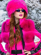 Lindsay Lohan Pink Ski Suit