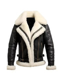 Men Aviator B3 Black Leather Bomber Jacket