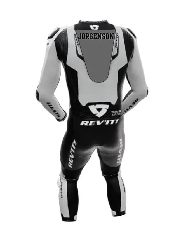 Men's Custom Ducati White & Black Motorcycle Racing Suit