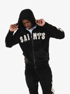 Men's Saints Mohair Full-Zip Hoodie - Black