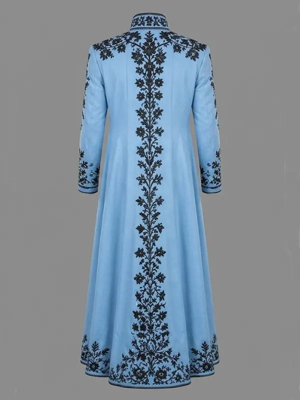 Men's Light Blue Tailcoat - Embroidered