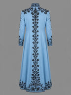 Men's Light Blue Tailcoat - Embroidered