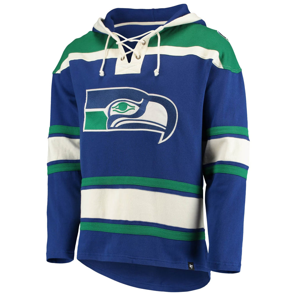 royal seattle seahawks throwback lacer pullover hoodie