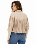 Zara Brown Suede Fringe Jacket