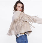 Zara Brown Suede Fringe Jacket