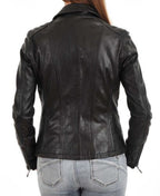 Lamb Skin Leather Blazer Women Slim Fit Zing Apparel