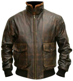 G-1 Aviator Distressed Brown Leather Jacket Zing Apparel