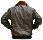 G-1 Aviator Distressed Brown Leather Jacket Zing Apparel