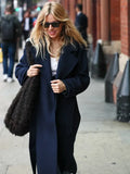 Sienna Miller Navy Wool Coat