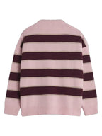 Unisex Striped V-neck Knitwear Sweater