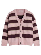 Unisex Striped V-neck Knitwear Sweater