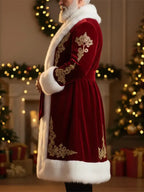 Velvet Santa Claus Coat With Faux Fur
