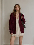 Women's Burgundy Knitwear Cardigan