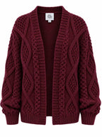 Women's Burgundy Knitwear Cardigan