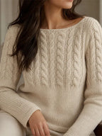Women's Boatneck Winter Pullover Sweater