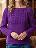 Women's Boatneck Winter Pullover Sweater