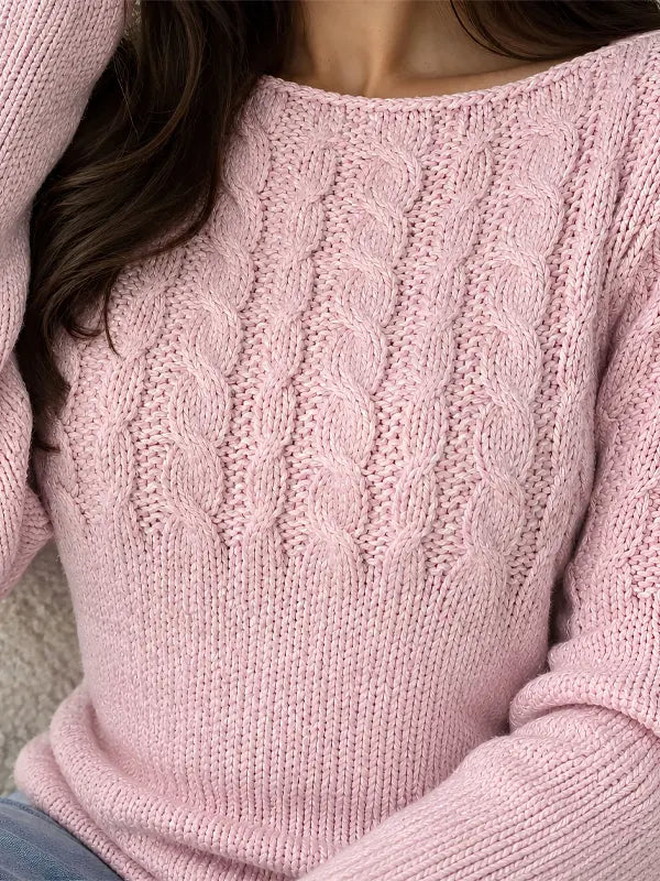 Women's Boatneck Winter Pullover Sweater