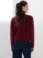 Women's Burgundy Turtleneck Sweater