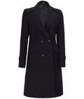 Double Breasted Wool Jacket Women, Black Zing Apparel