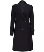 Double Breasted Wool Jacket Women, Black Zing Apparel