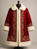 Womens Christmas Red Velvet Fur Cloak
