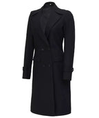 Double Breasted Wool Jacket Women, Black Zing Apparel